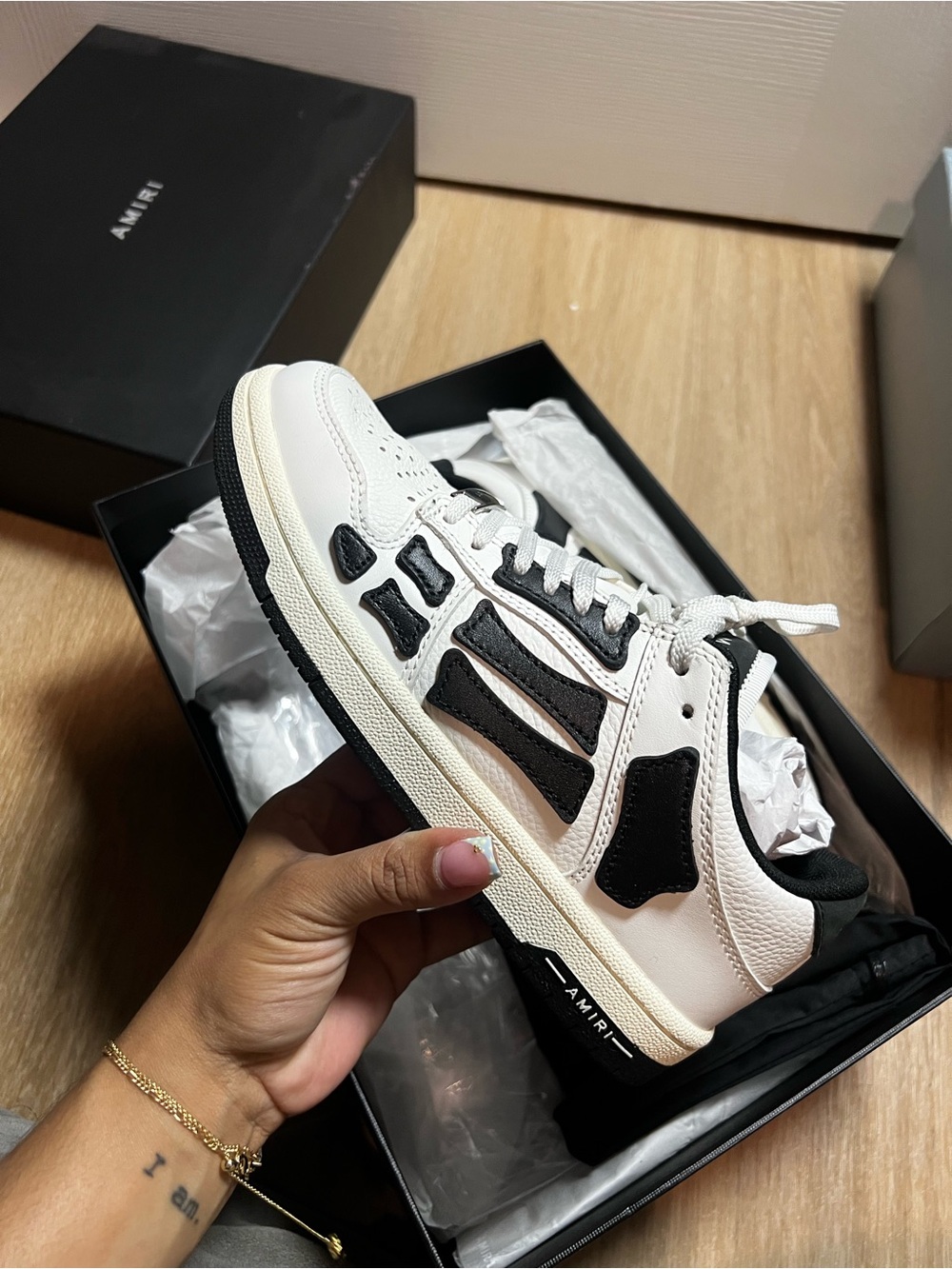AMIRI White & Black Women Low-Top Leather Trainer